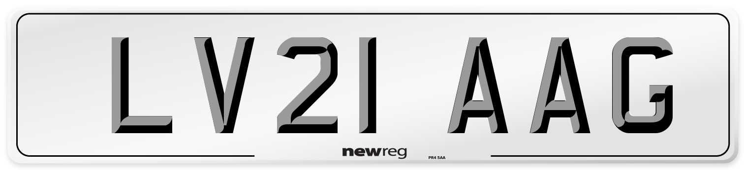 LV21 AAG Number Plate from New Reg